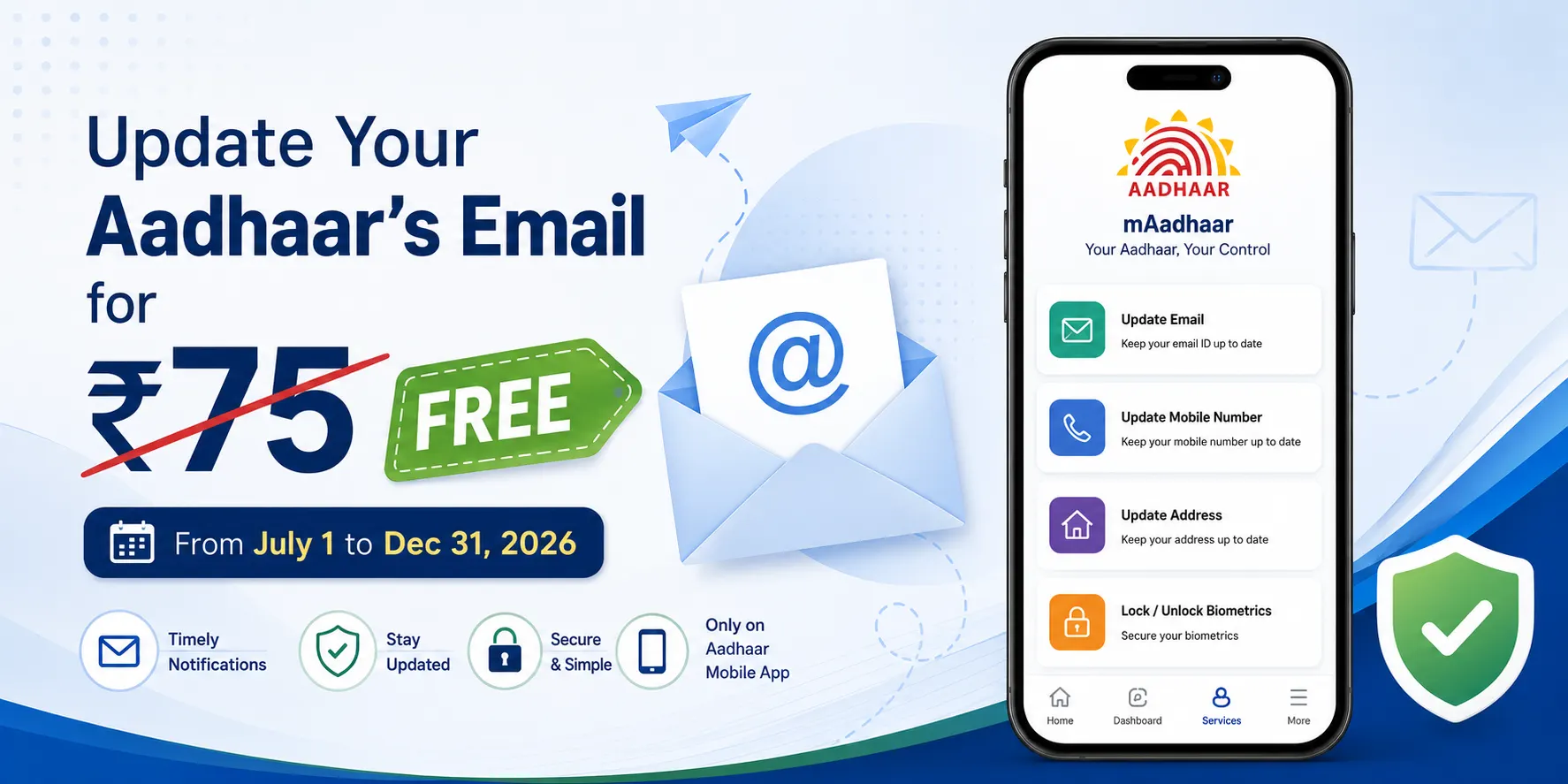 Aadhaar email update to be free via mobile app from July 1; UIDAI waives Rs 75 fee for six months – Fashion collection